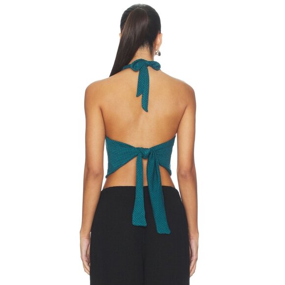 Boys Lie A Little Birdie Told Me Halter Top in Green - Picture 3 of 5